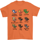 Funny Cat Superheroes Mens T-Shirt Cotton Gildan Orange