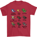 Funny Cat Superheroes Mens T-Shirt Cotton Gildan Red