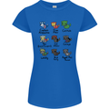 Funny Cat Superheroes Womens Petite Cut T-Shirt Royal Blue