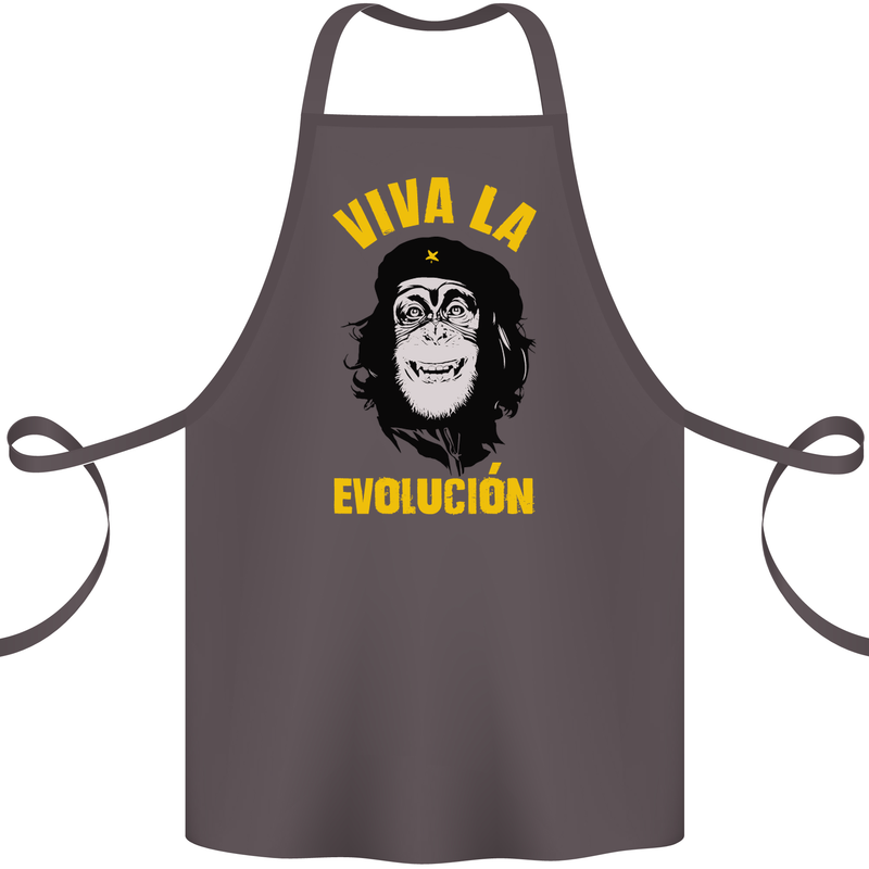 Funny Che Guevara Evolution Monkey Atheist Cotton Apron 100% Organic Dark Grey