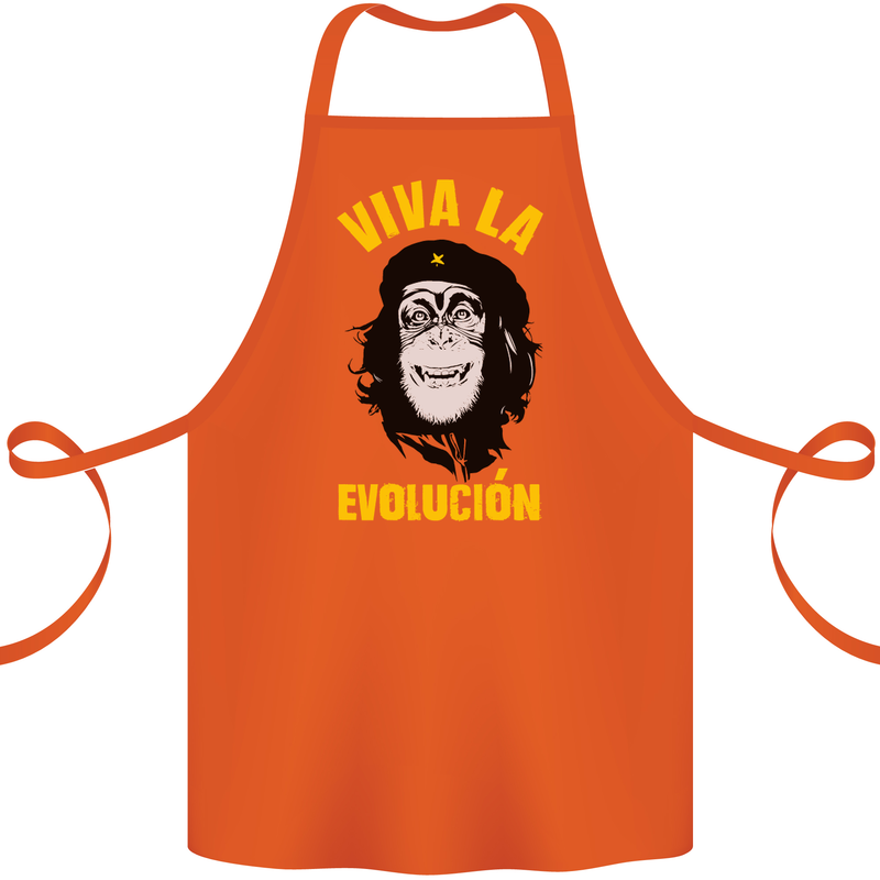 Funny Che Guevara Evolution Monkey Atheist Cotton Apron 100% Organic Orange