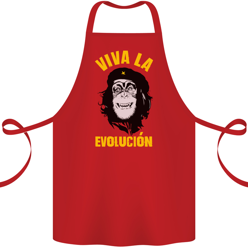 Funny Che Guevara Evolution Monkey Atheist Cotton Apron 100% Organic Red
