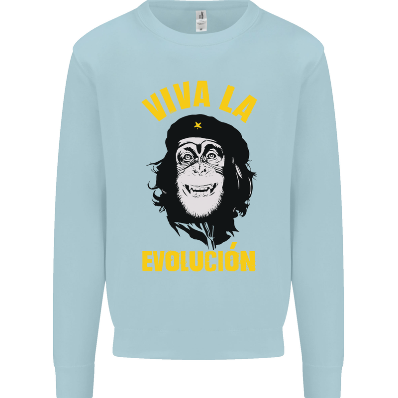 Funny Che Guevara Evolution Monkey Atheist Kids Sweatshirt Jumper Light Blue