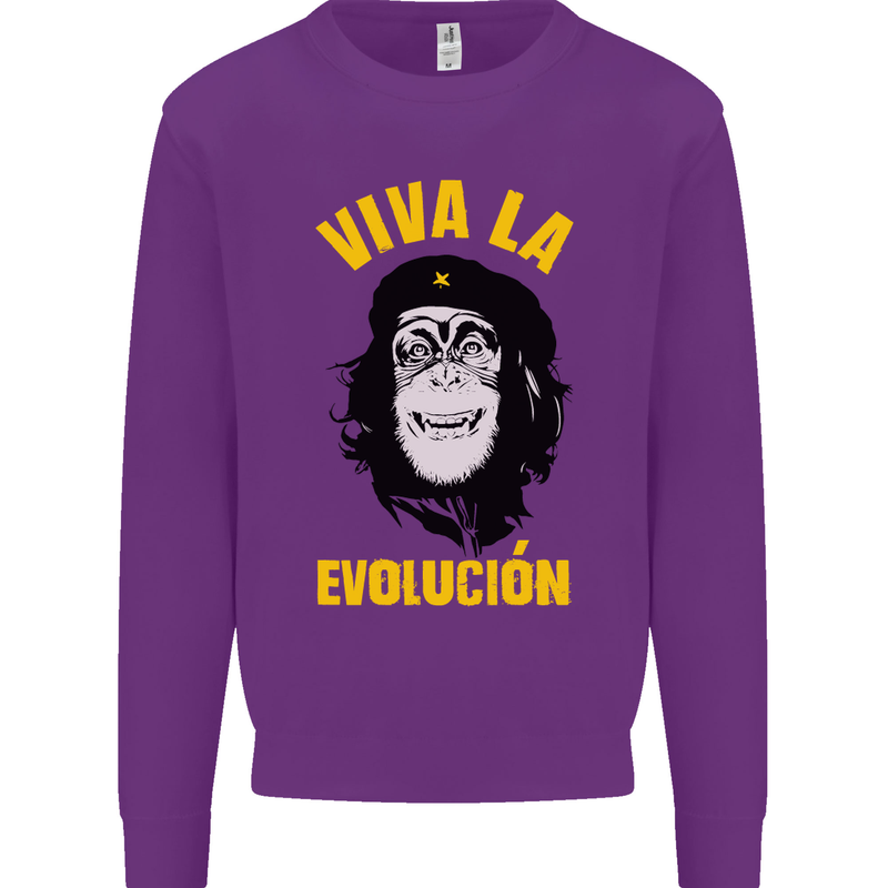 Funny Che Guevara Evolution Monkey Atheist Kids Sweatshirt Jumper Purple