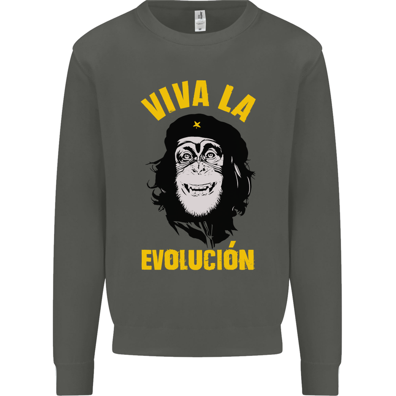 Funny Che Guevara Evolution Monkey Atheist Kids Sweatshirt Jumper Storm Grey
