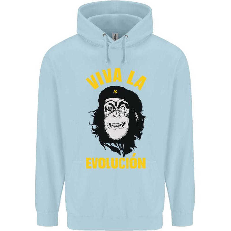 Funny Che Guevara Evolution Monkey Atheist Mens 80% Cotton Hoodie Light Blue