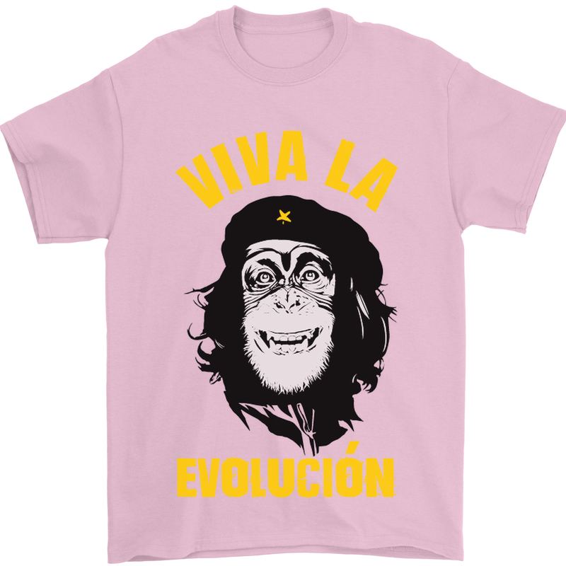 Funny Che Guevara Evolution Monkey Atheist Mens T-Shirt Cotton Gildan Light Pink
