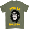 Funny Che Guevara Evolution Monkey Atheist Mens T-Shirt Cotton Gildan Military Green