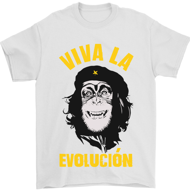Funny Che Guevara Evolution Monkey Atheist Mens T-Shirt Cotton Gildan White