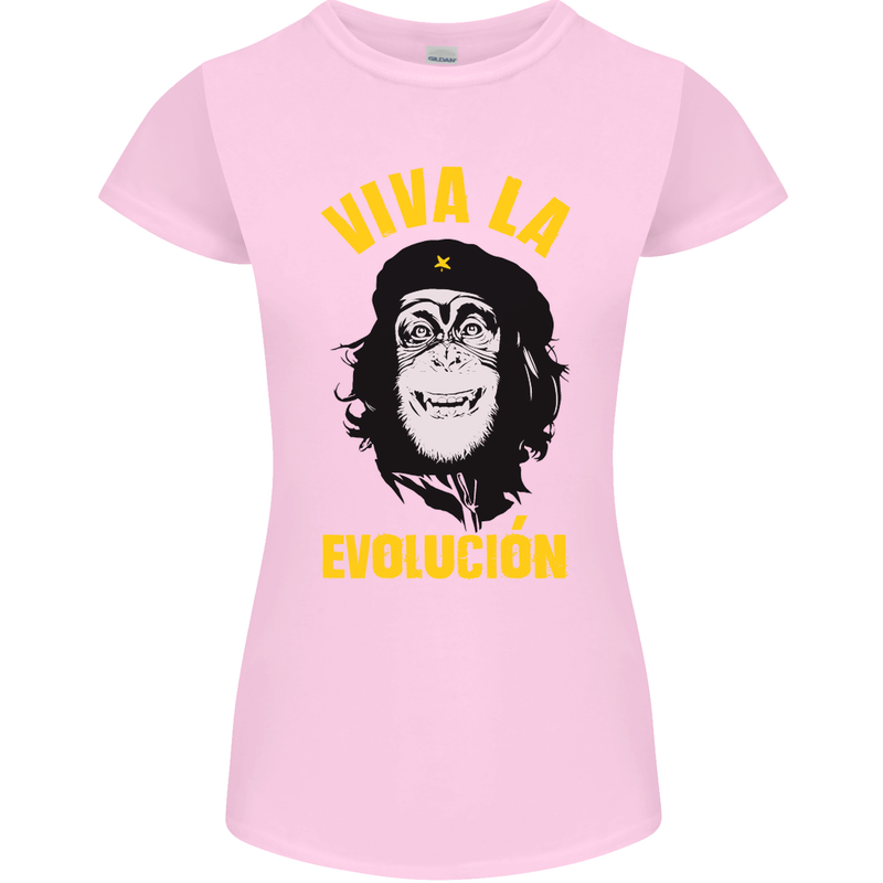 Funny Che Guevara Evolution Monkey Atheist Womens Petite Cut T-Shirt Light Pink