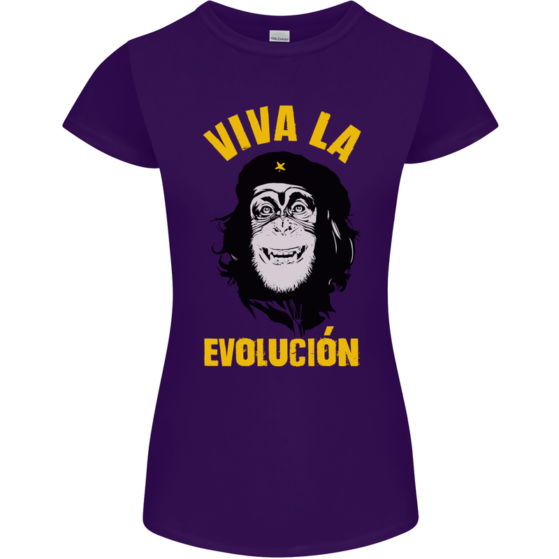 Funny Che Guevara Evolution Monkey Atheist Womens Petite Cut T-Shirt Purple