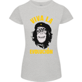 Funny Che Guevara Evolution Monkey Atheist Womens Petite Cut T-Shirt Sports Grey