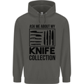 Funny Chef Ask About My Knife Collection Childrens Kids Hoodie Storm Grey