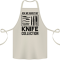 Funny Chef Ask About My Knife Collection Cotton Apron 100% Organic Natural