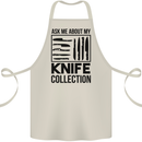 Funny Chef Ask About My Knife Collection Cotton Apron 100% Organic Natural