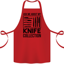 Funny Chef Ask About My Knife Collection Cotton Apron 100% Organic Red
