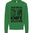 Funny Chef Ask About My Knife Collection Kids Sweatshirt Jumper Irish Green