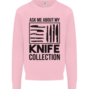 Funny Chef Ask About My Knife Collection Kids Sweatshirt Jumper Light Pink