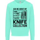 Funny Chef Ask About My Knife Collection Kids Sweatshirt Jumper Peppermint
