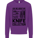 Funny Chef Ask About My Knife Collection Kids Sweatshirt Jumper Purple