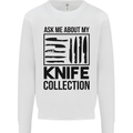 Funny Chef Ask About My Knife Collection Kids Sweatshirt Jumper White