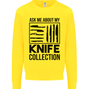 Funny Chef Ask About My Knife Collection Kids Sweatshirt Jumper Yellow