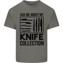 Funny Chef Ask About My Knife Collection Kids T-Shirt Childrens Charcoal