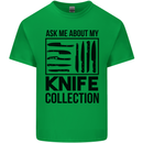 Funny Chef Ask About My Knife Collection Kids T-Shirt Childrens Irish Green