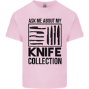 Funny Chef Ask About My Knife Collection Kids T-Shirt Childrens Light Pink