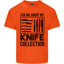 Funny Chef Ask About My Knife Collection Kids T-Shirt Childrens Orange