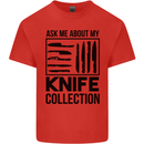 Funny Chef Ask About My Knife Collection Kids T-Shirt Childrens Red