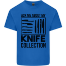 Funny Chef Ask About My Knife Collection Kids T-Shirt Childrens Royal Blue