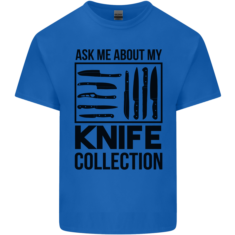 Funny Chef Ask About My Knife Collection Kids T-Shirt Childrens Royal Blue