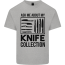 Funny Chef Ask About My Knife Collection Kids T-Shirt Childrens Sports Grey