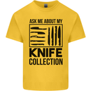 Funny Chef Ask About My Knife Collection Kids T-Shirt Childrens Yellow