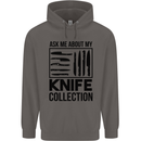 Funny Chef Ask About My Knife Collection Mens 80% Cotton Hoodie Charcoal