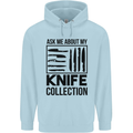 Funny Chef Ask About My Knife Collection Mens 80% Cotton Hoodie Light Blue