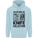 Funny Chef Ask About My Knife Collection Mens 80% Cotton Hoodie Light Blue