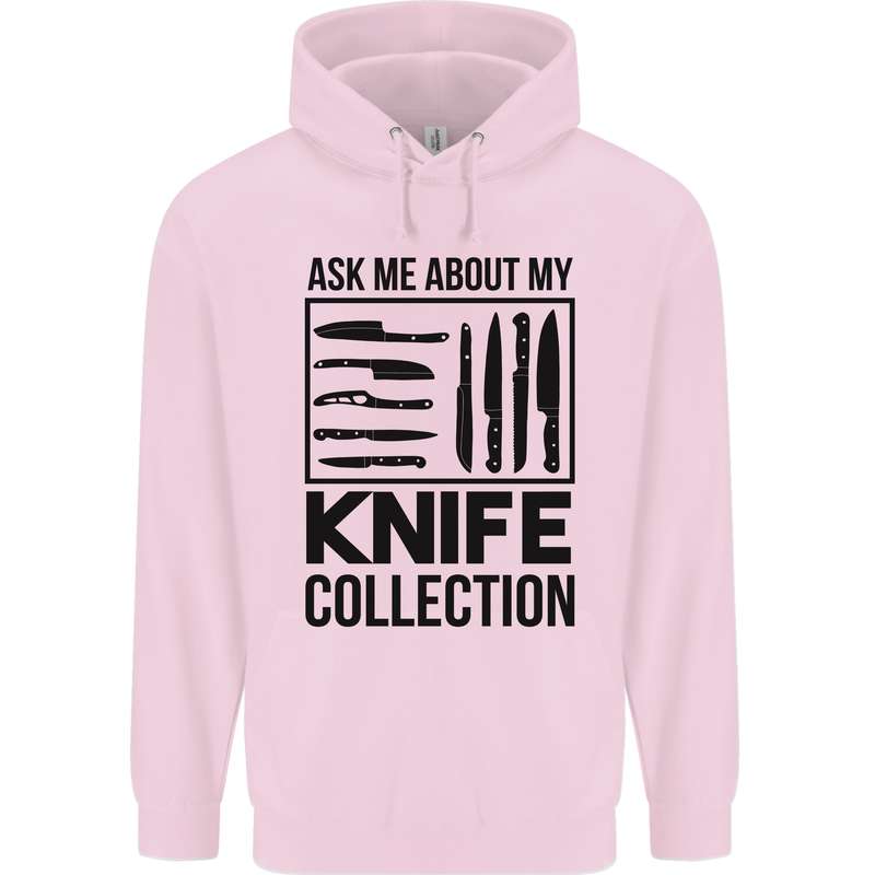 Funny Chef Ask About My Knife Collection Mens 80% Cotton Hoodie Light Pink
