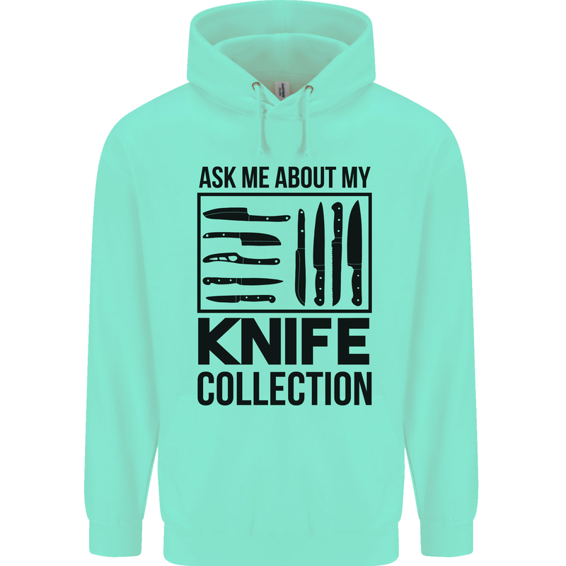 Funny Chef Ask About My Knife Collection Mens 80% Cotton Hoodie Peppermint