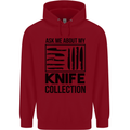 Funny Chef Ask About My Knife Collection Mens 80% Cotton Hoodie Red