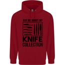 Funny Chef Ask About My Knife Collection Mens 80% Cotton Hoodie Red