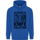 Funny Chef Ask About My Knife Collection Mens 80% Cotton Hoodie Royal Blue