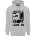 Funny Chef Ask About My Knife Collection Mens 80% Cotton Hoodie Sports Grey