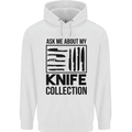 Funny Chef Ask About My Knife Collection Mens 80% Cotton Hoodie White