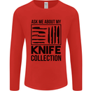 Funny Chef Ask About My Knife Collection Mens Long Sleeve T-Shirt Red