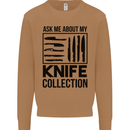 Funny Chef Ask About My Knife Collection Mens Sweatshirt Jumper Caramel Latte