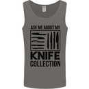 Funny Chef Ask About My Knife Collection Mens Vest Tank Top Charcoal