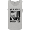 Funny Chef Ask About My Knife Collection Mens Vest Tank Top Sports Grey