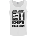 Funny Chef Ask About My Knife Collection Mens Vest Tank Top White